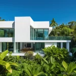 브루나이 기름값 현황 - 35/L"), highlighting the incredible affordability. In the background, lush tropical foliage and clea...