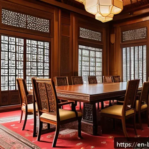 브루나이의 평화 정책 - A serene diplomatic meeting room featuring Bruneian officials dressed in traditional Malay attire, e...