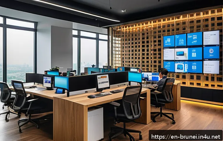 브루나이에서의 스타트업 기회 - A vibrant, modern fintech startup office in Southeast Asia, featuring a diverse team of young profes...