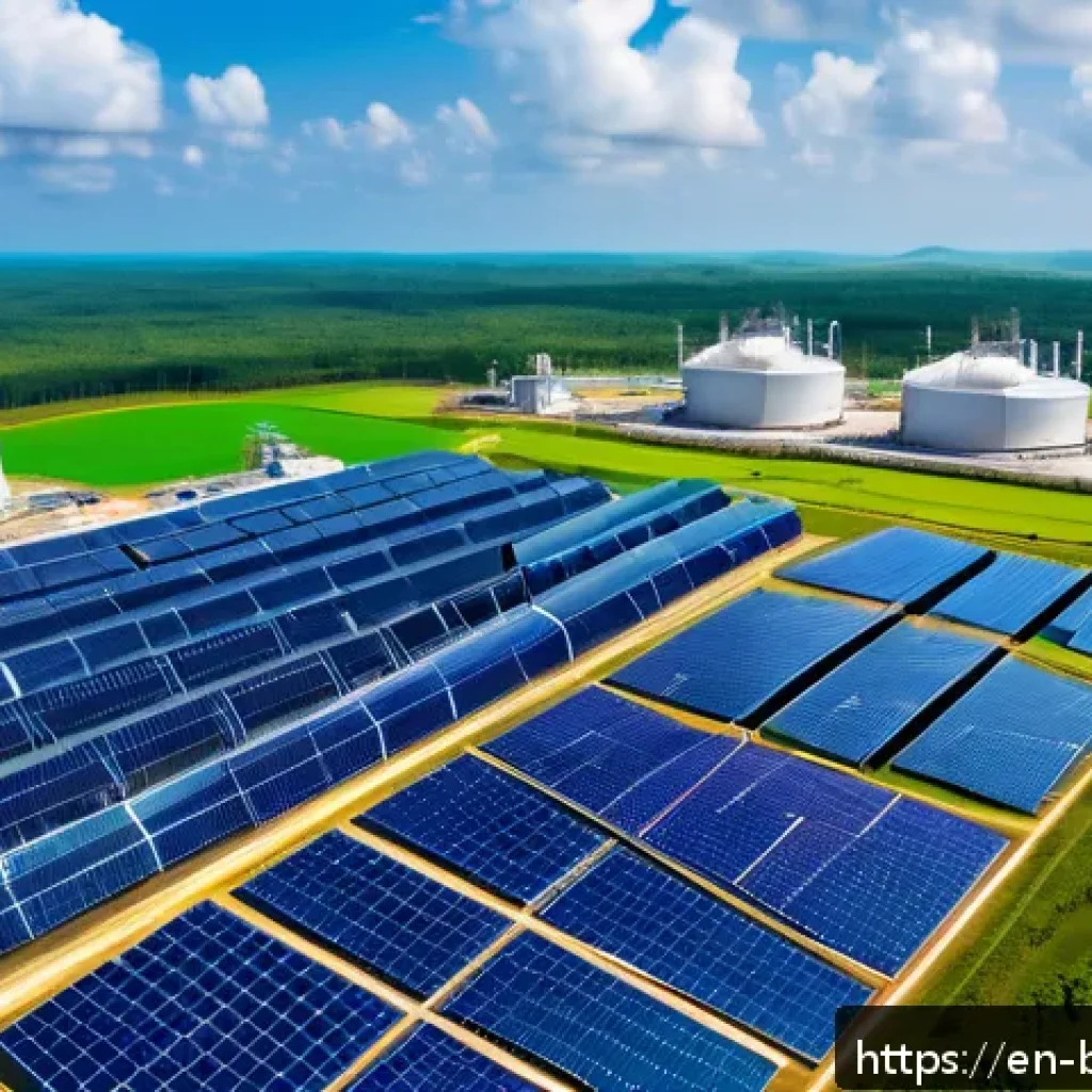 브루나이 석유 산업 변화 - A futuristic oil production facility in Brunei featuring advanced extraction technologies and digita...
